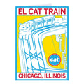 El Cat Train Greeting Card