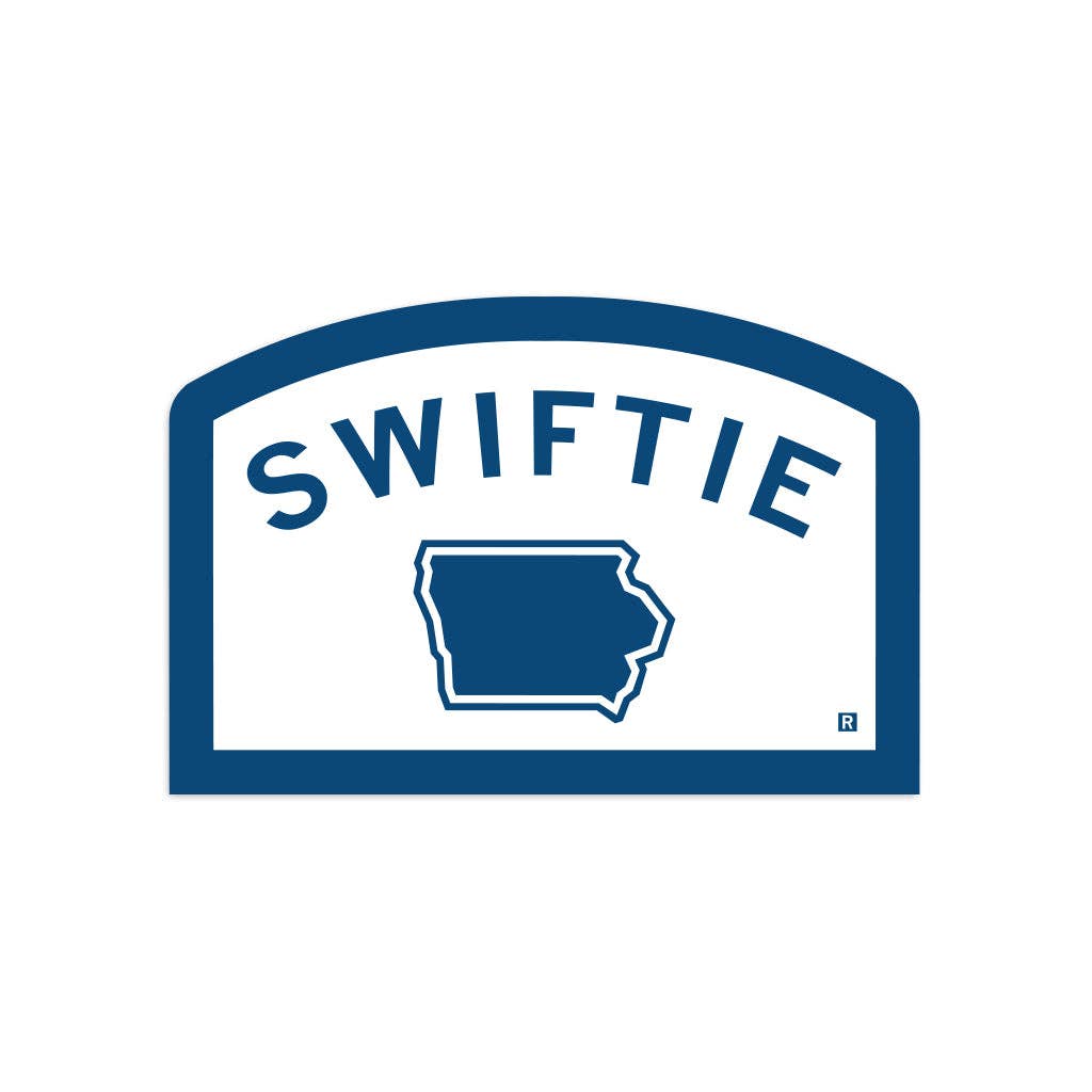 Iowa Swiftie Blue & White Die-Cut Sticker
