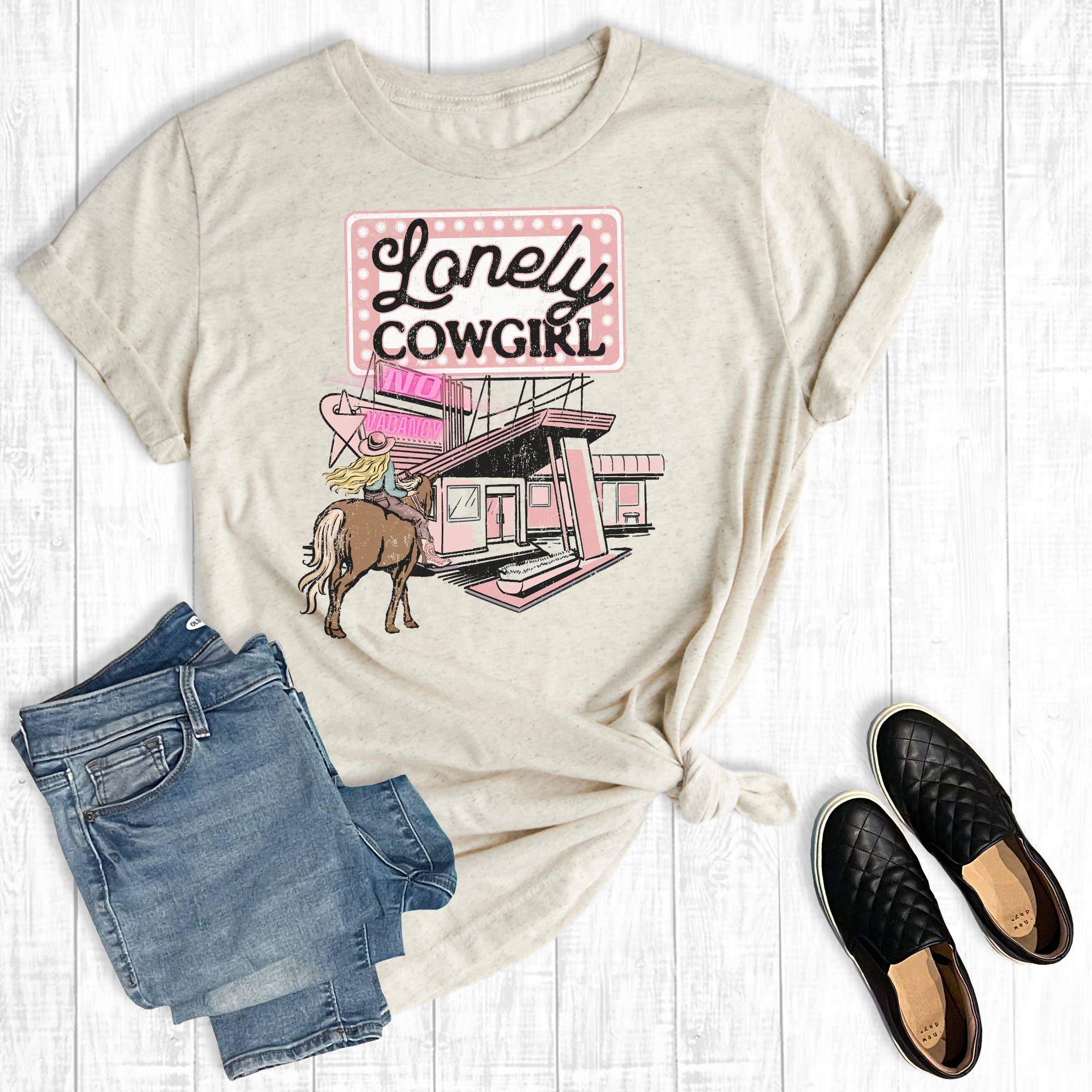 Western Lonely Cowgirl Graphic Tee