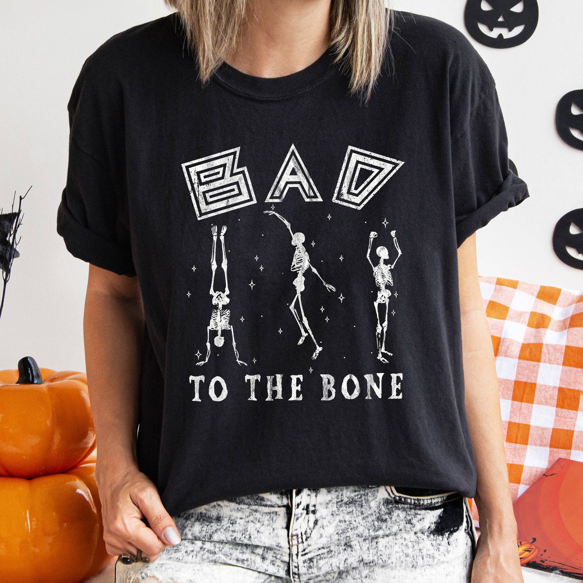 Bad To the Bone T-Shirt White Print