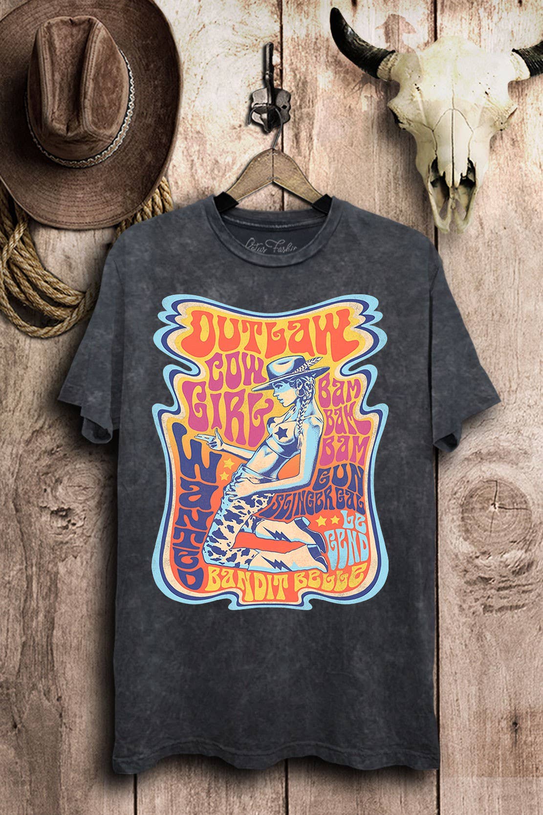 Outlaw Cowgirl Western Graphic Top
