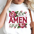 Amen Floral Faux Embroidery Tee