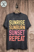 Sunrise Sunburn Sunset Repeat Graphic Top