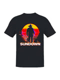 Bold Western Sundown Graphic Men's T-Shirt