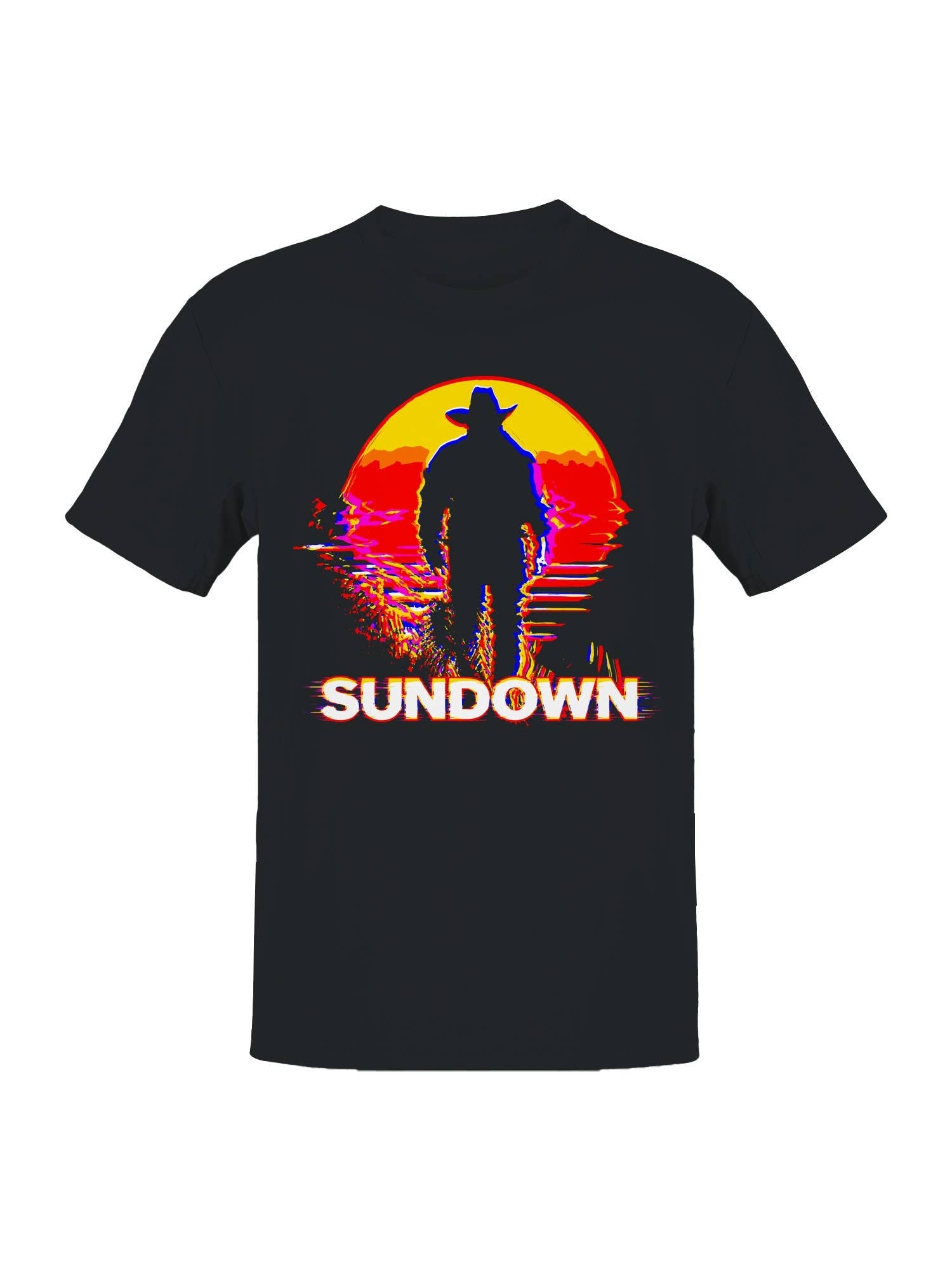 Bold Western Sundown Graphic Men's T-Shirt
