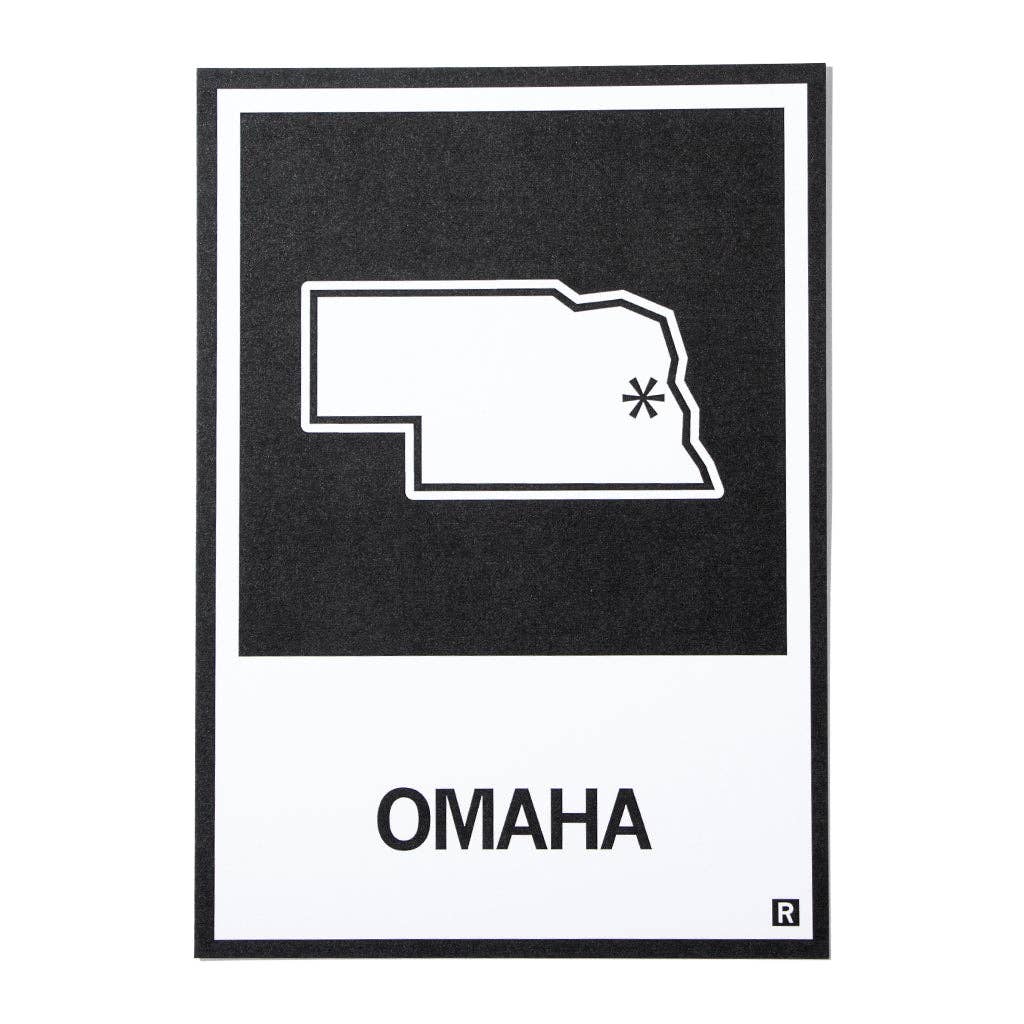 Omaha, Nebraska Outline Postcard