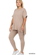 Plus Size Microfiber Loungewear Set