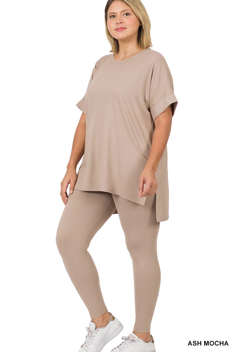 Plus Size Microfiber Loungewear Set