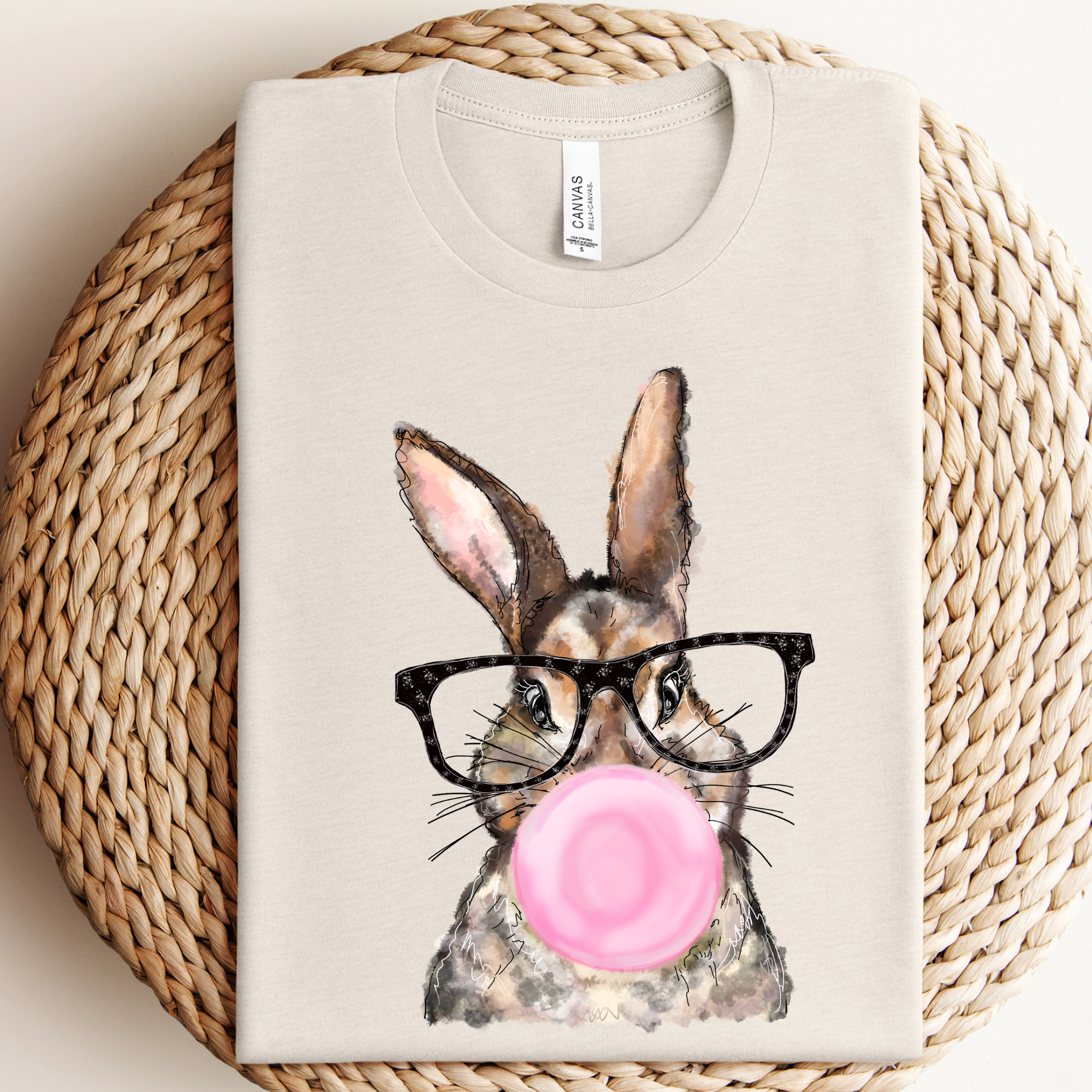 Funny Easter Bunny W Glasses Graphic Tee