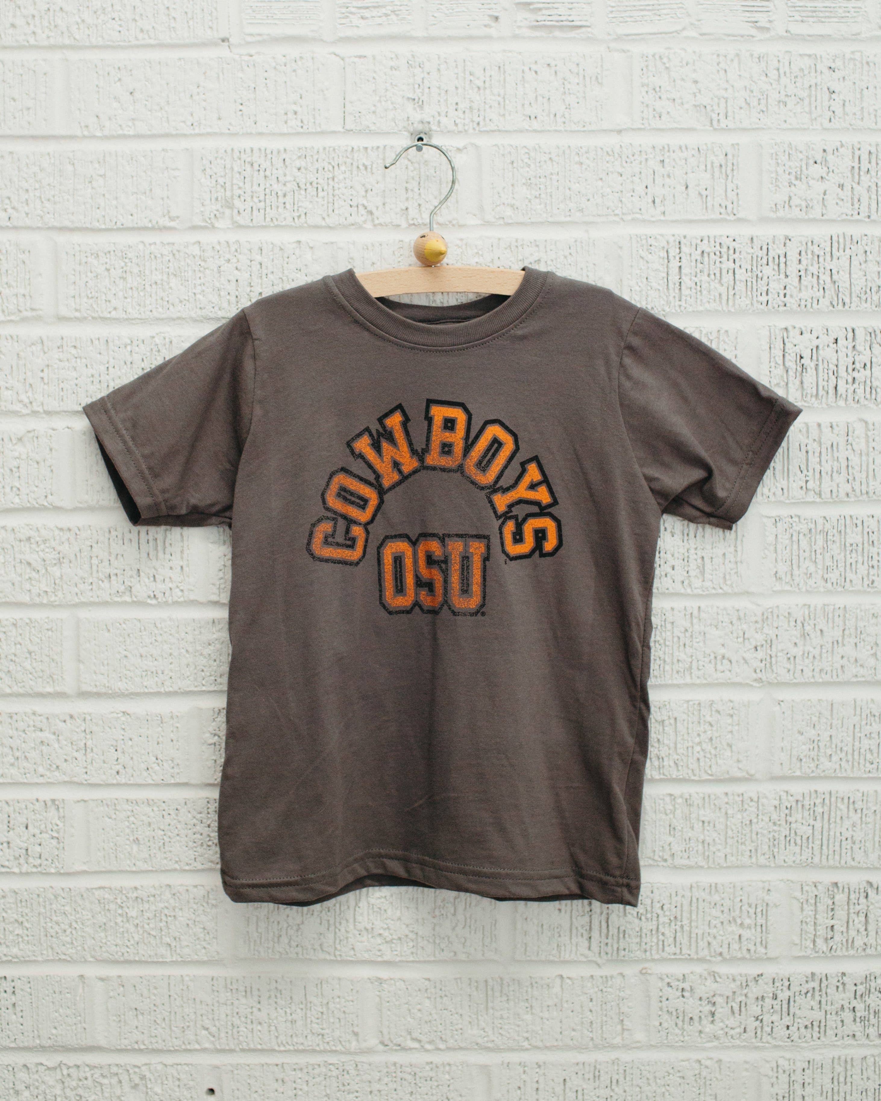 Children's Osu Cowboys Mega Arch Charcoal Tee