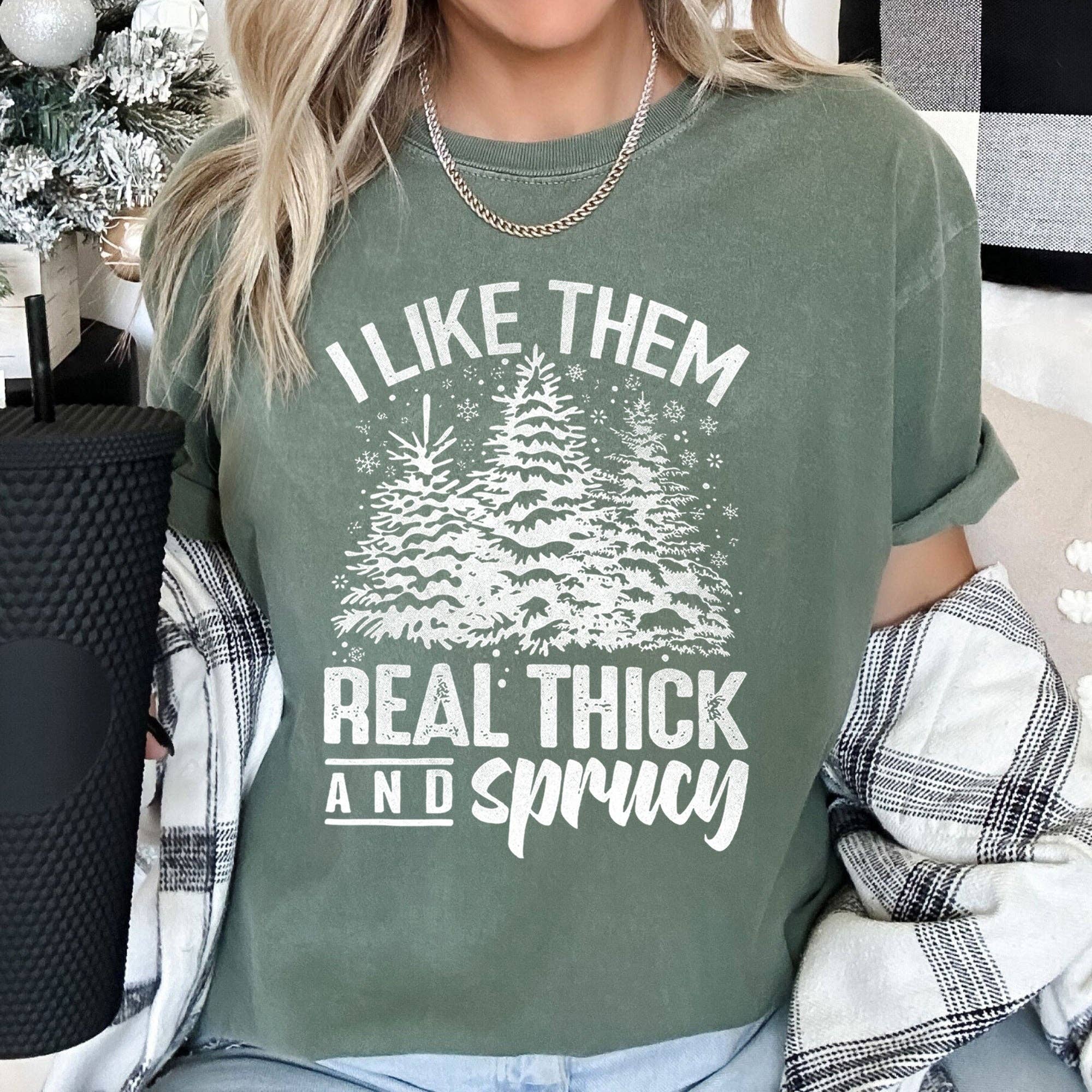 I Like Them Real Thick, Christmas, Retro, Funny Tshirt