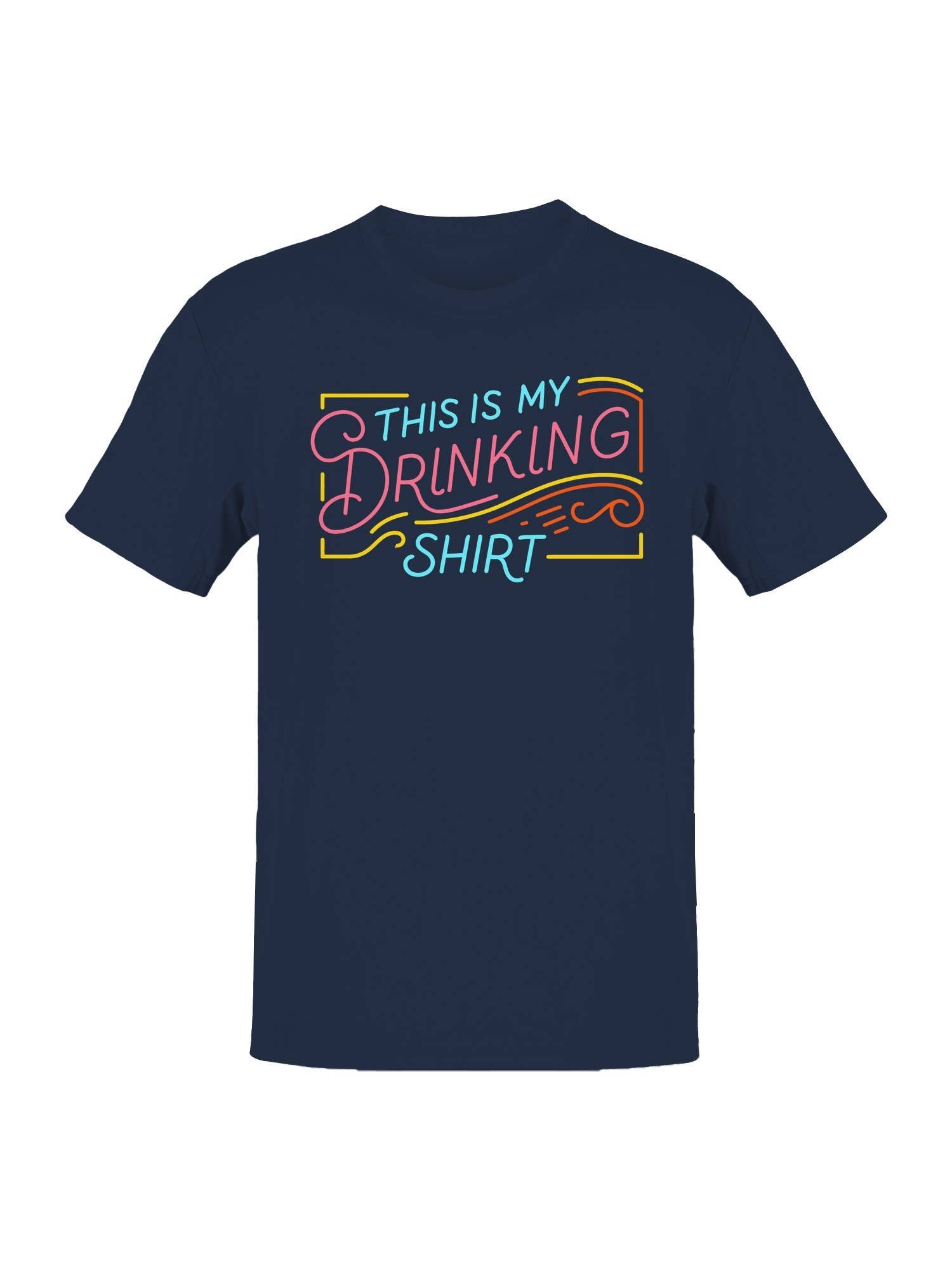 Neon Style Drinking Shirt Design Men's T-Shirt