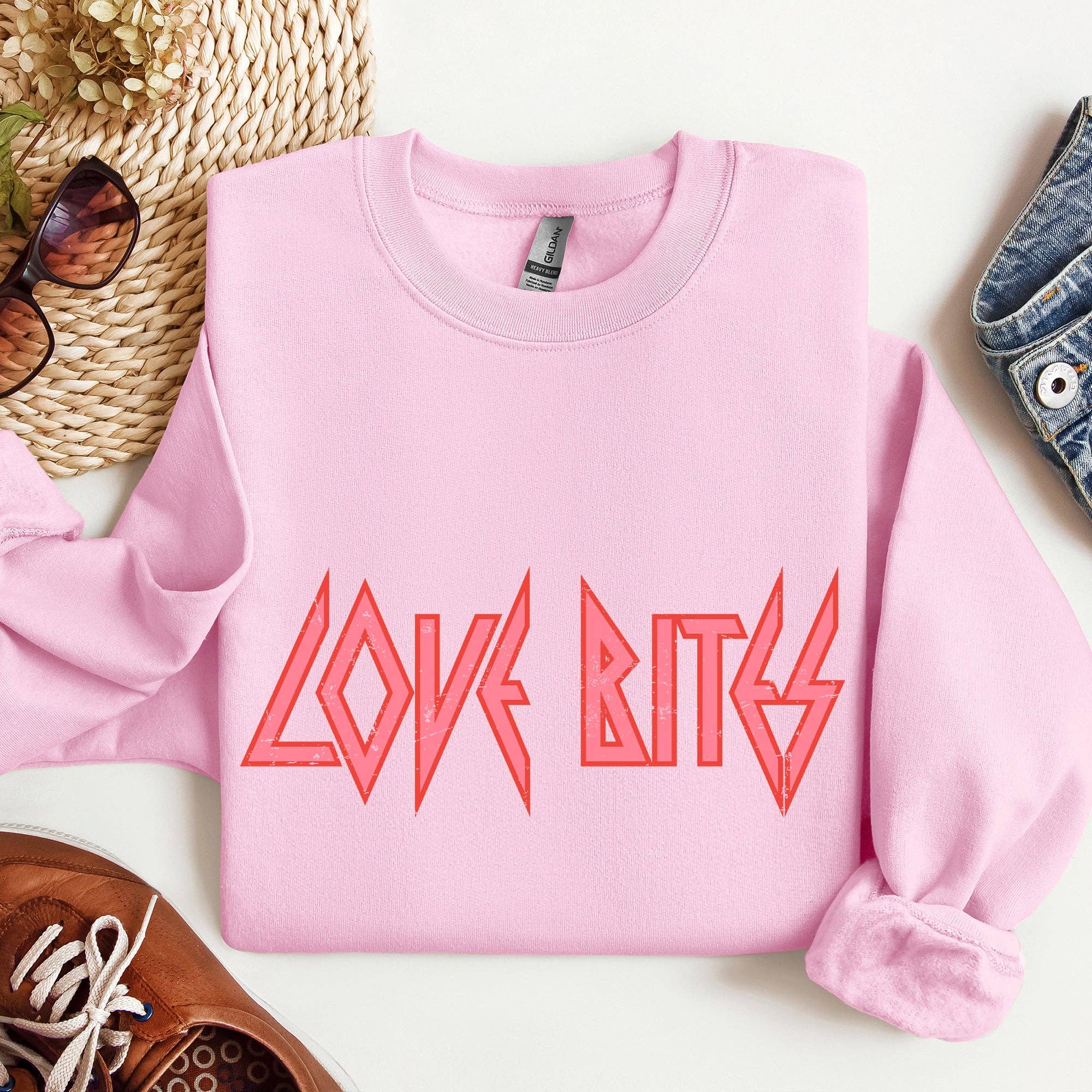 Love Bites, Def, Retro, 80s, Rock Music, Sweatshirt, Valenti