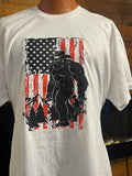 Patriotic Bigfoot Us Flag T-Shirt (White)