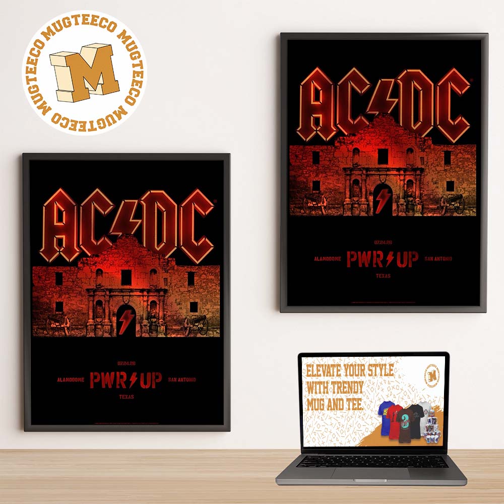 ACDC San Antonio Texas 2026 Event Poster At Alamodome On July 24 2026 Home Decor Poster Canvas