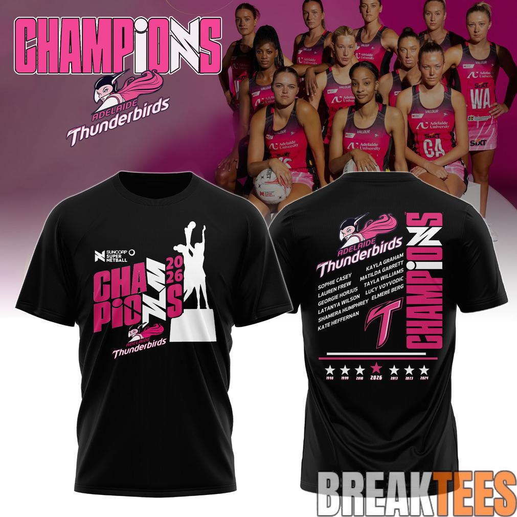 ADE Thunderbirds Champions Suncorp Super Netball 2026 T-Shirt