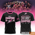 Adelaide Thunderbirds Champions Women’s 2026 Black Edition T-Shirt For Fans