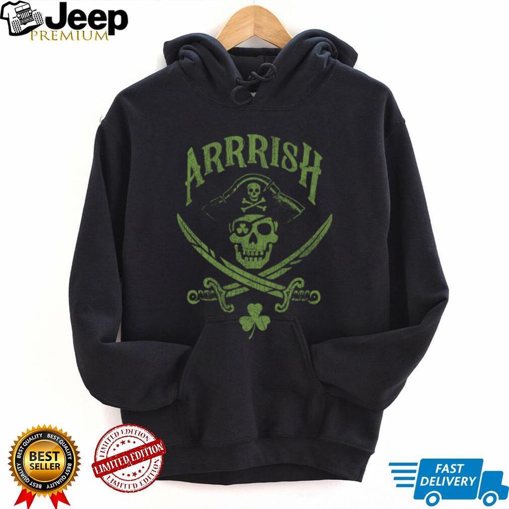 “Arrrish” Pirate Skull & Shamrocks St. Paddy’s Day Shirt