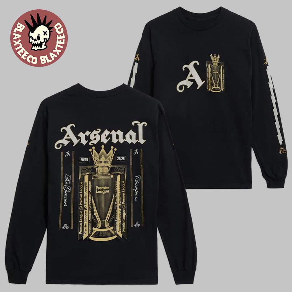 Arsenal 2026 Premier League Champions Trophy Long Sleeve Tee