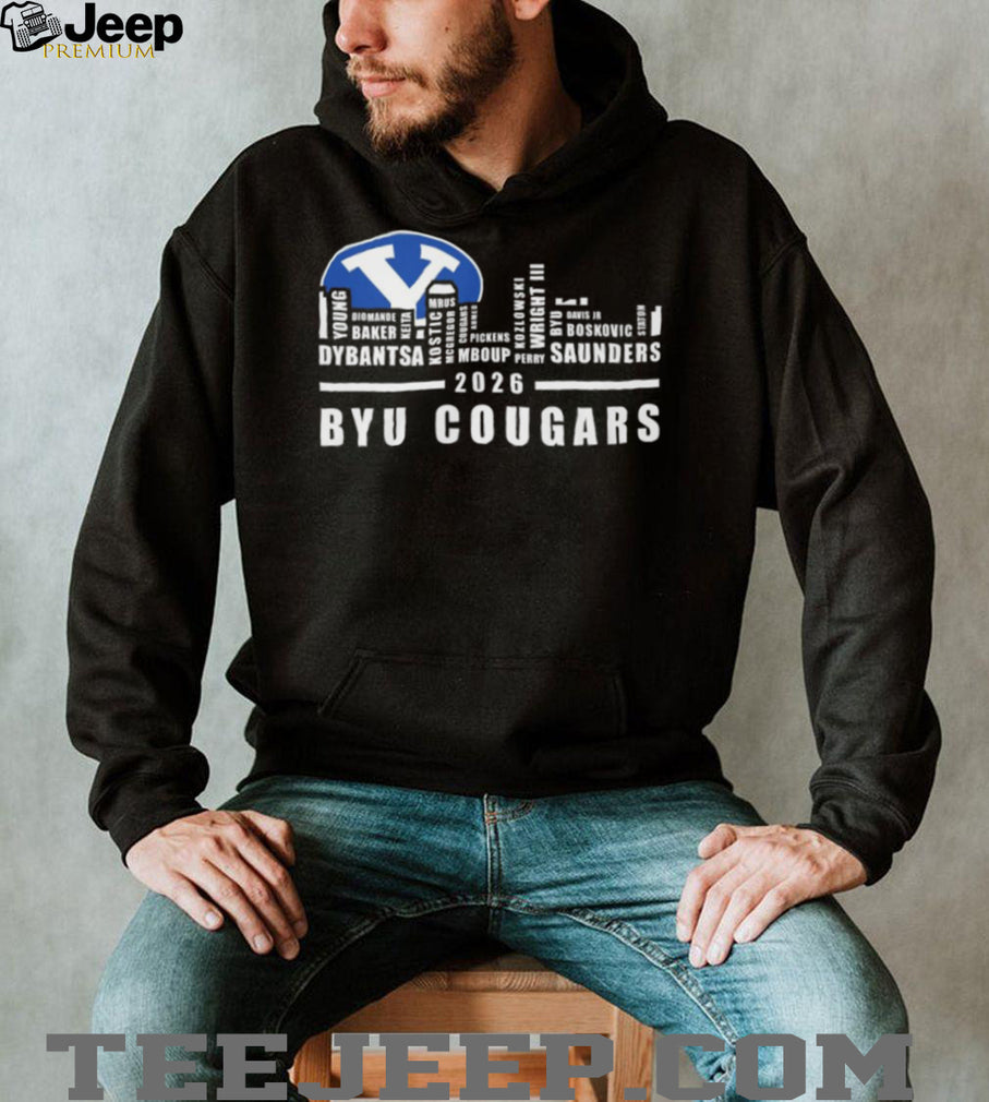 BYU Cougars 2026 Basketball Roster Skyline Logo T Shirt