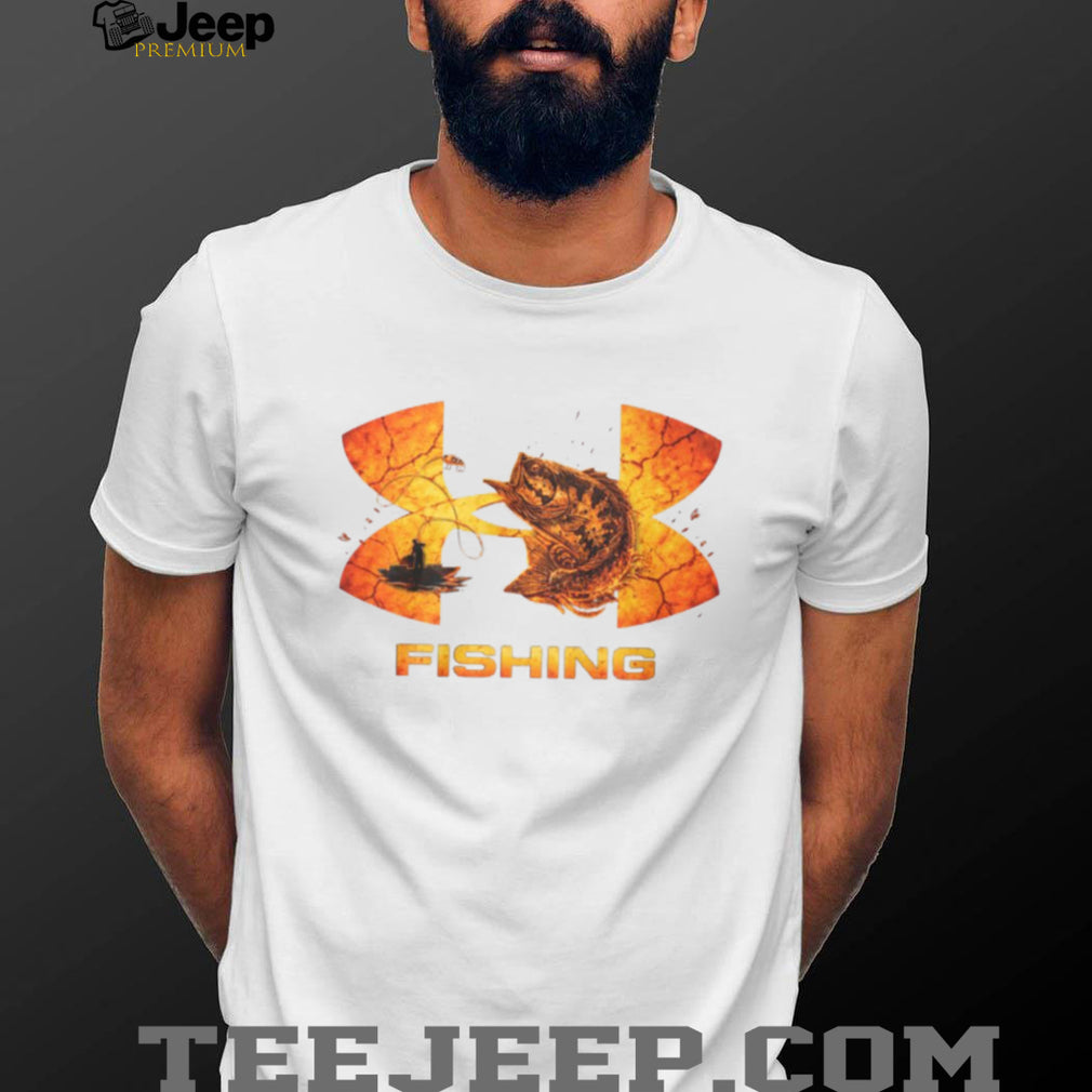 Bass Fishing Fisherman Sunset Logo Graphic T Shirt