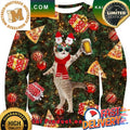 Beer Dj Pizza Cat Ugly Christmas Sweater For Holiday 2023 Xmas Gifts
