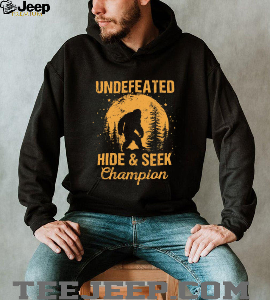 Bigfoot Undefeated Hide and Seek Champion Retro Sunset Tee