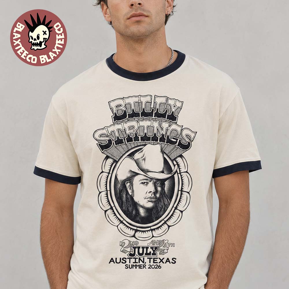 Billy Strings Austin Texas 2026 Exclusive Tee At Austin City Limits On July 2 And 4 2026 Portrait Ringer T-Shirt