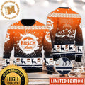 Busch Light Busch Latte Big Logo Radiant Snowy Orange And Blue Christmas Ugly Sweater
