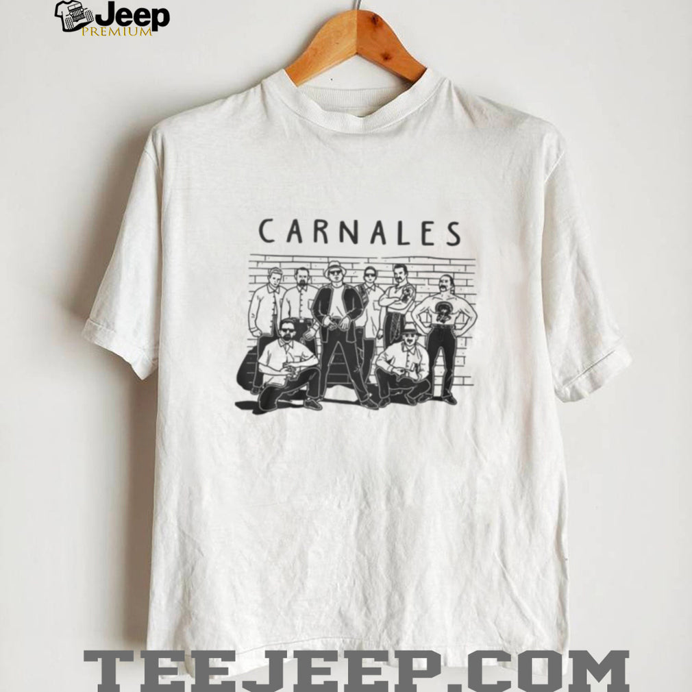 Carnales Chicano Style Gangster Group Illustration White T Shirt