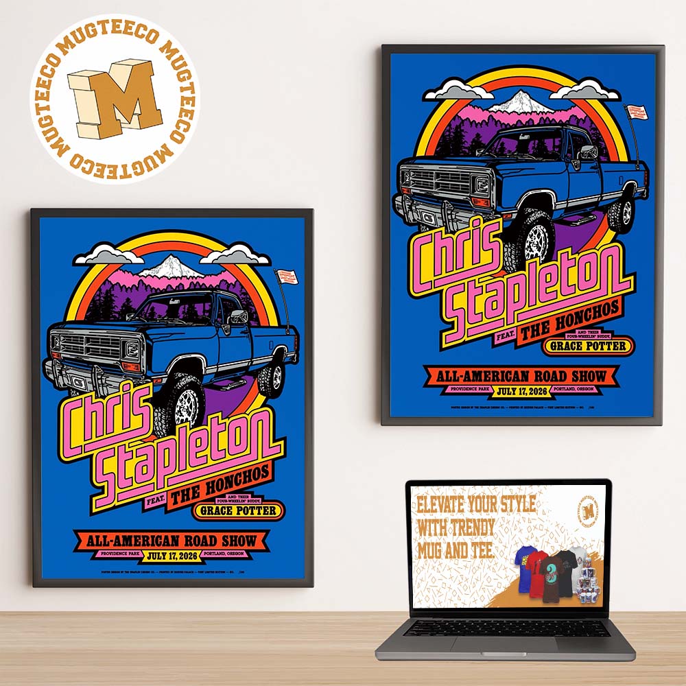 Chris Stapleton Portland OR 2026 Event Poster All American Road Show At July 17 2026 Home Decor Poster Canvas