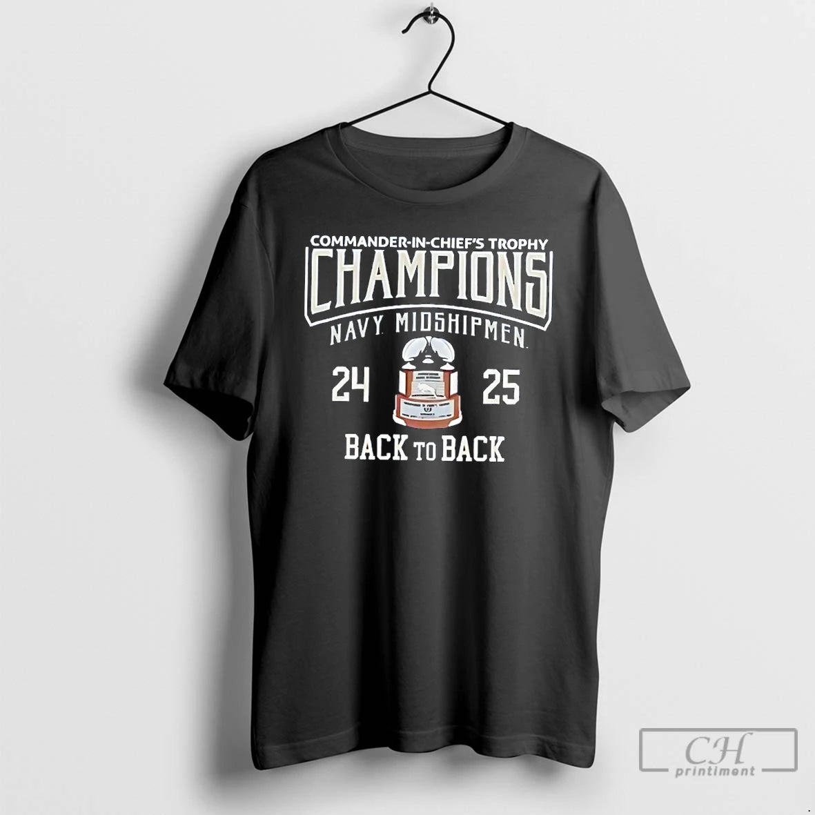 Classic 2025 Commander In Chiefs Trophy Champions Navy Midshipmen Football Back To Back T Shirts