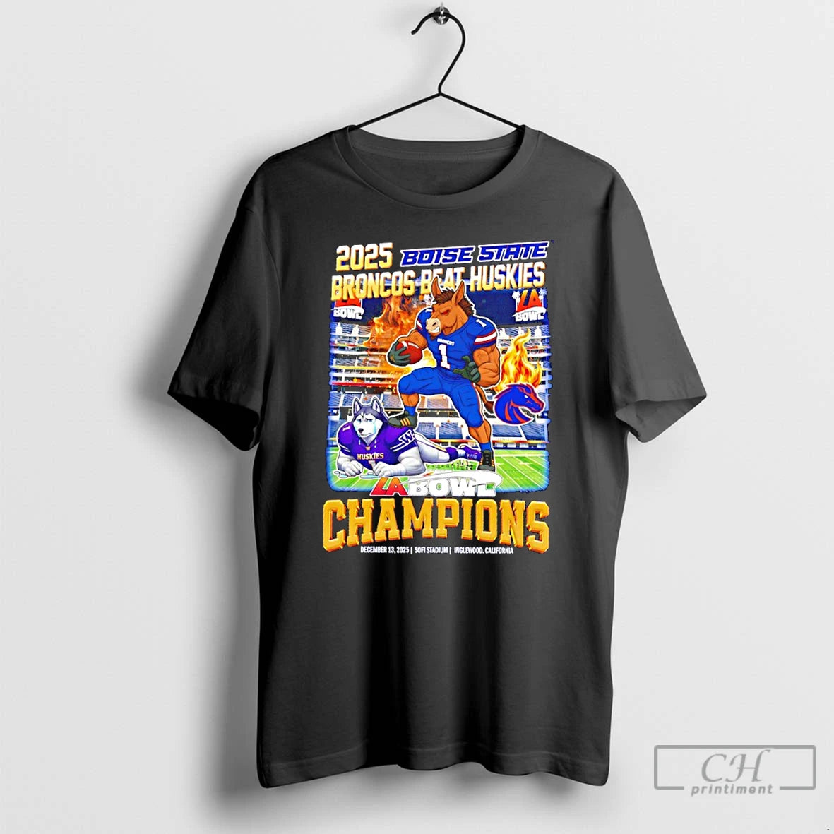 Classic Boise State Broncos Beat Huskies 2025 La Bowl Champions Mascot