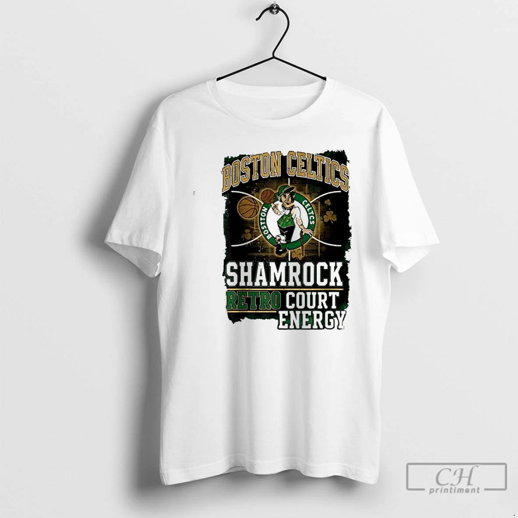 Classic Boston Celtics Shamrock Retro Court Energy Graphic