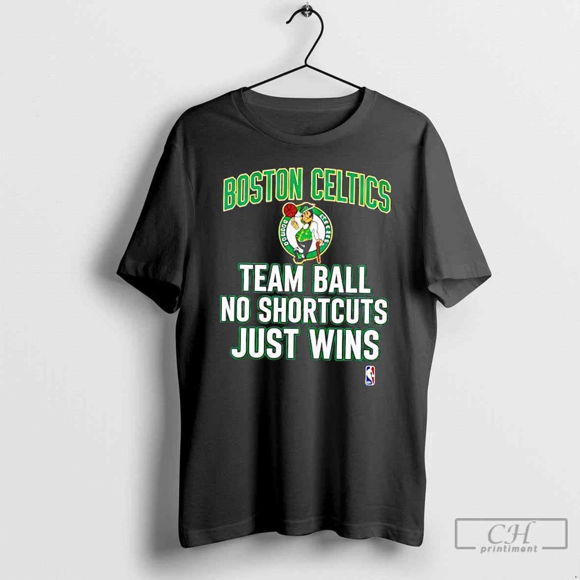 Classic Boston Celtics Team Ball No Shortcuts Just Wins