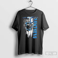 Classic Carolina Panthers Football Battle Shattered Usa Flag Rip Design