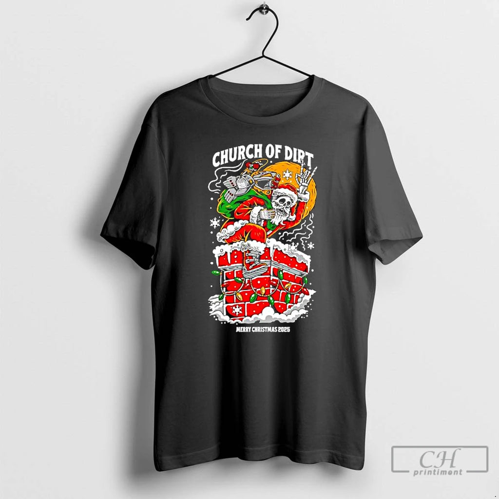 Classic Church Of Dirt Skeletal Santa Claus Merry Christmas 2025