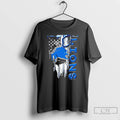 Classic Detroit Lions Football Battle Shattered Usa Flag Rip Design