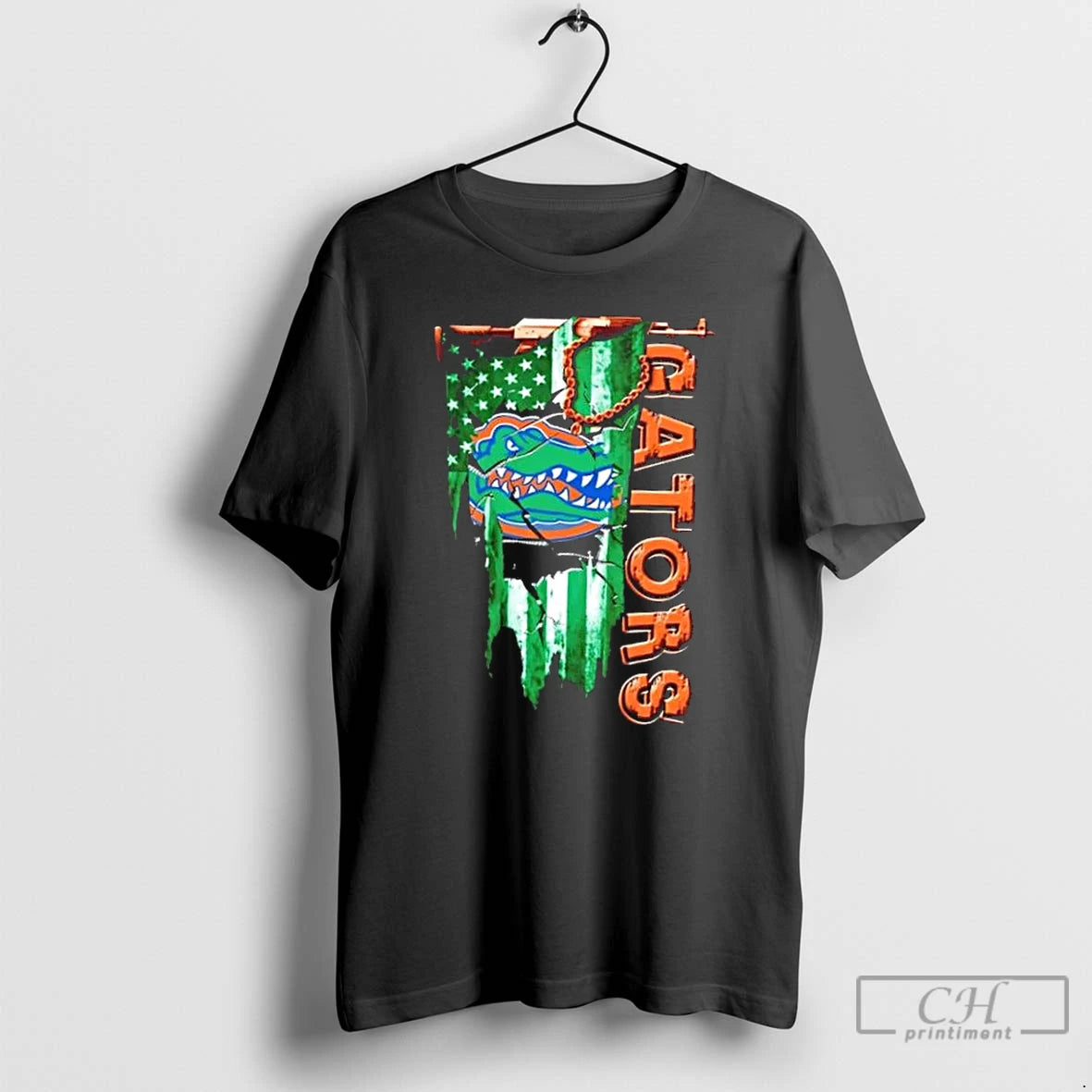 Classic Florida Gators Football Battle Shattered Usa Flag Rip Design