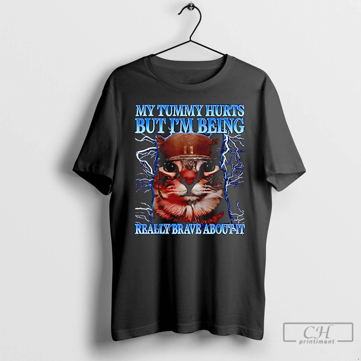 Classic Funny Cat Humor Saying My Tummy Hurts Cat Meme Quote