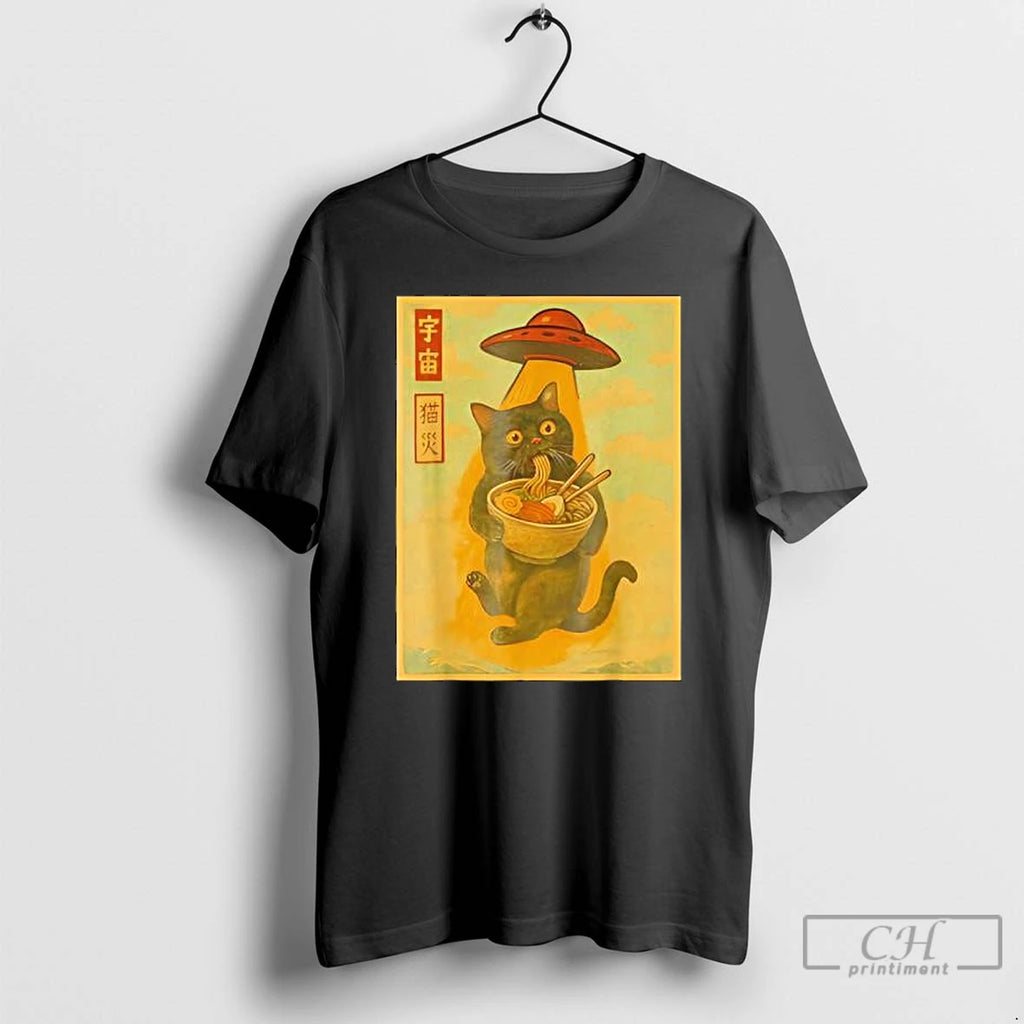 Classic Funny Cat Ramen Ufo Japanese Anime