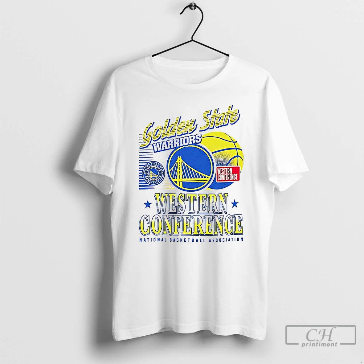Classic Golden State Warriors Nba Western Conference Logo And Ball
