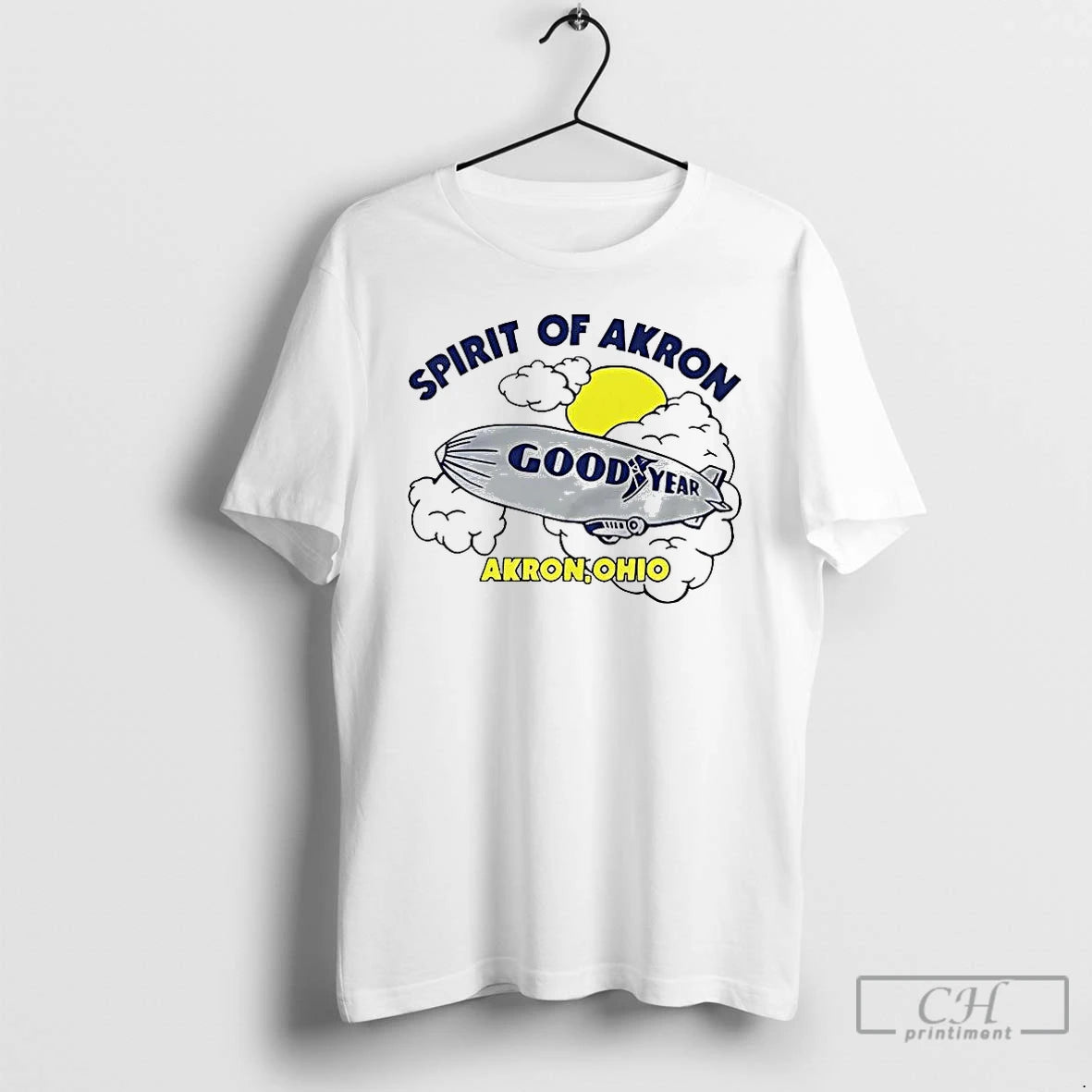 Classic Goodyear Blimp Spirit Of Akron Ohio Cartoon