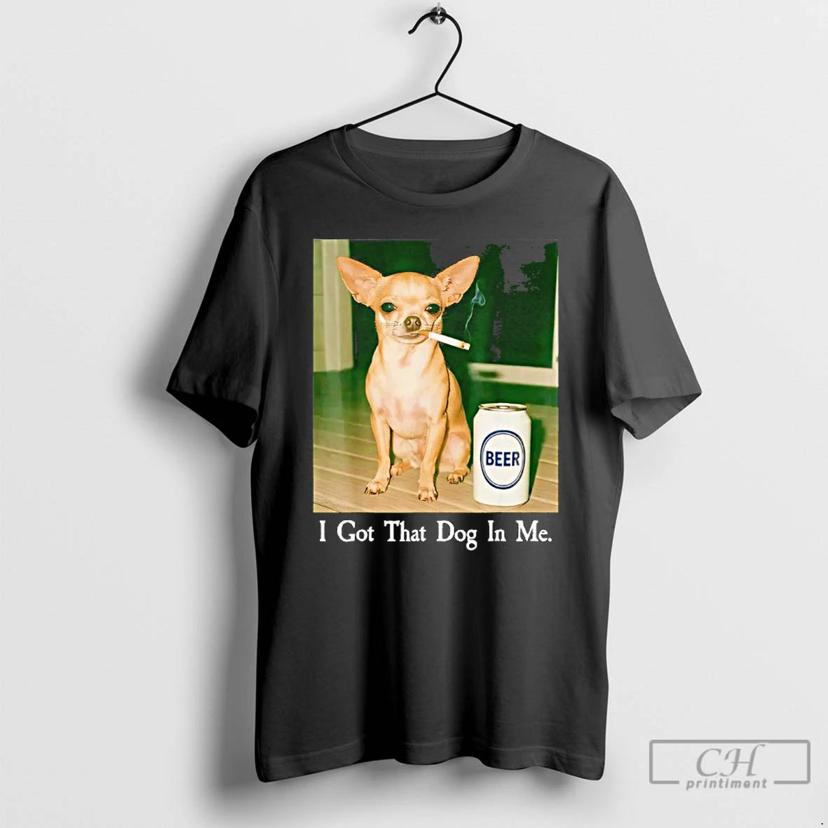 Classic I Got That Dog In Me Funny Chihuahua Smoking Beer Meme T Shirts Sweater