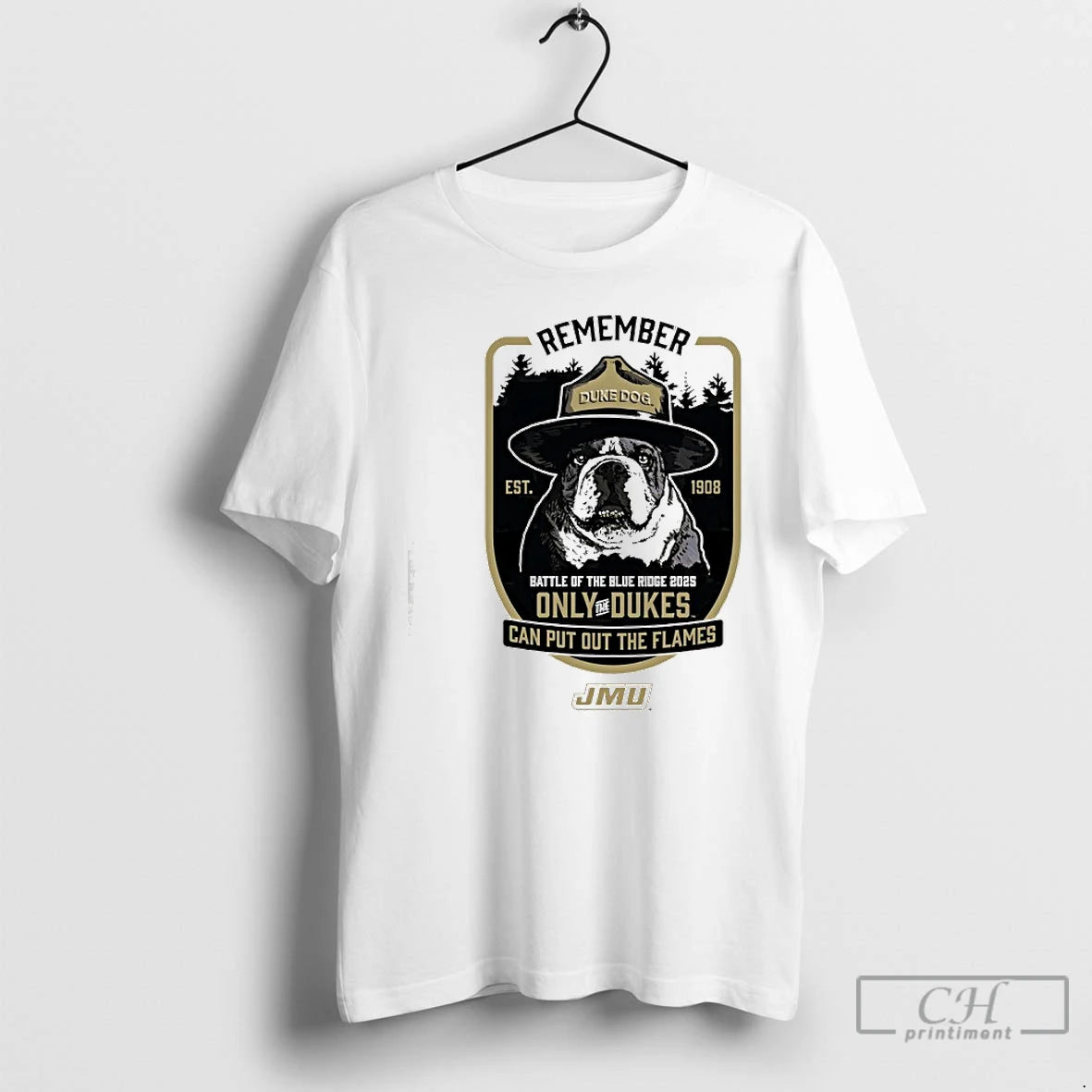 Classic Jmu James Madison Smokey The Duke Dog Can Pit Out The Flames T Shirts