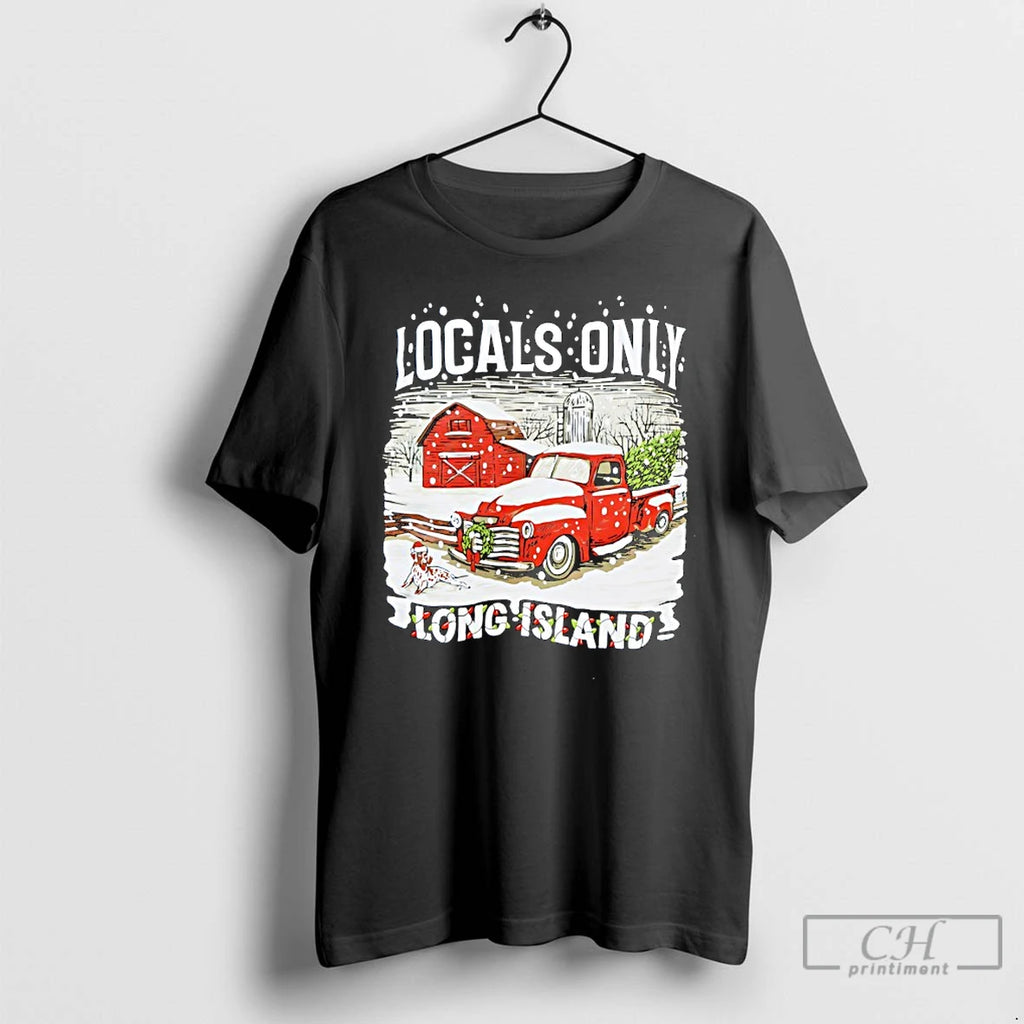 Classic Locals Only Long Island Christmas Red Truck