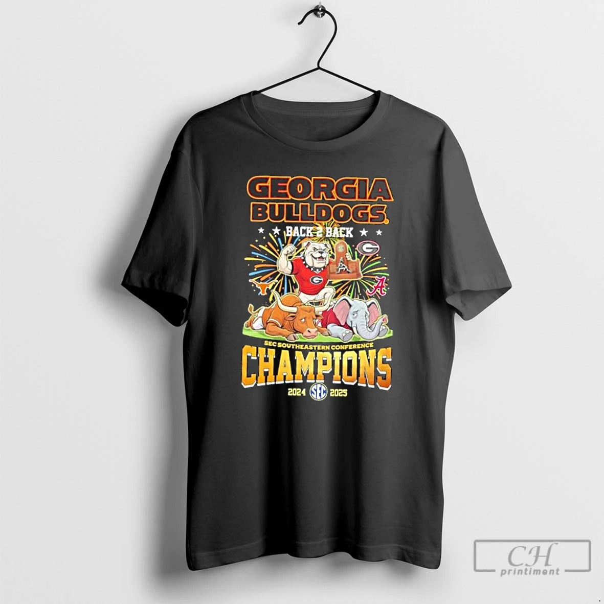 Classic Mascots Georgia Bulldogs Back 2 Back Sec Southeastern Conference Champions 2024 2025 T Shirts