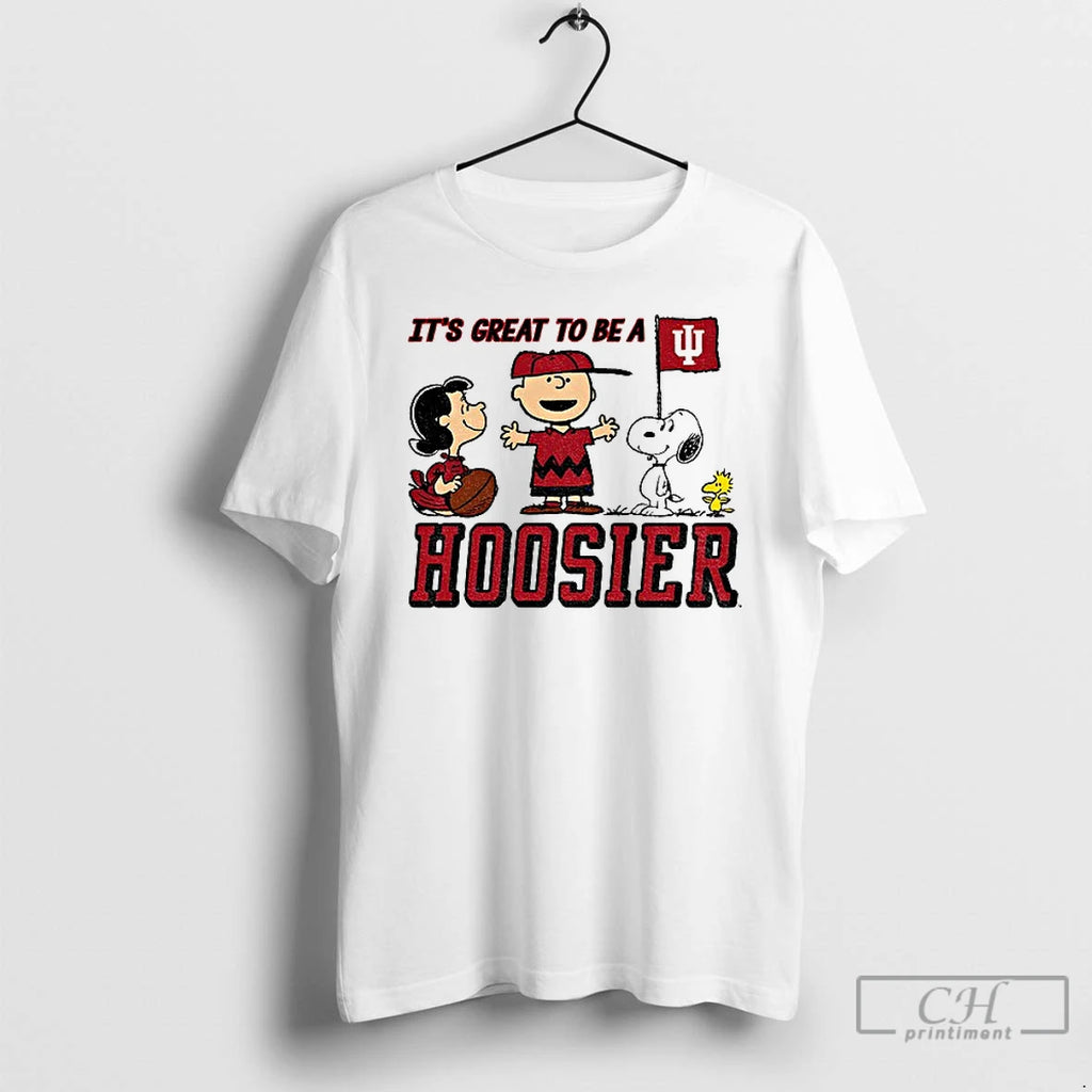 Classic Peanuts X Indiana Hoosier Its Great To Be A Hoosier Football 2025 T Shirts