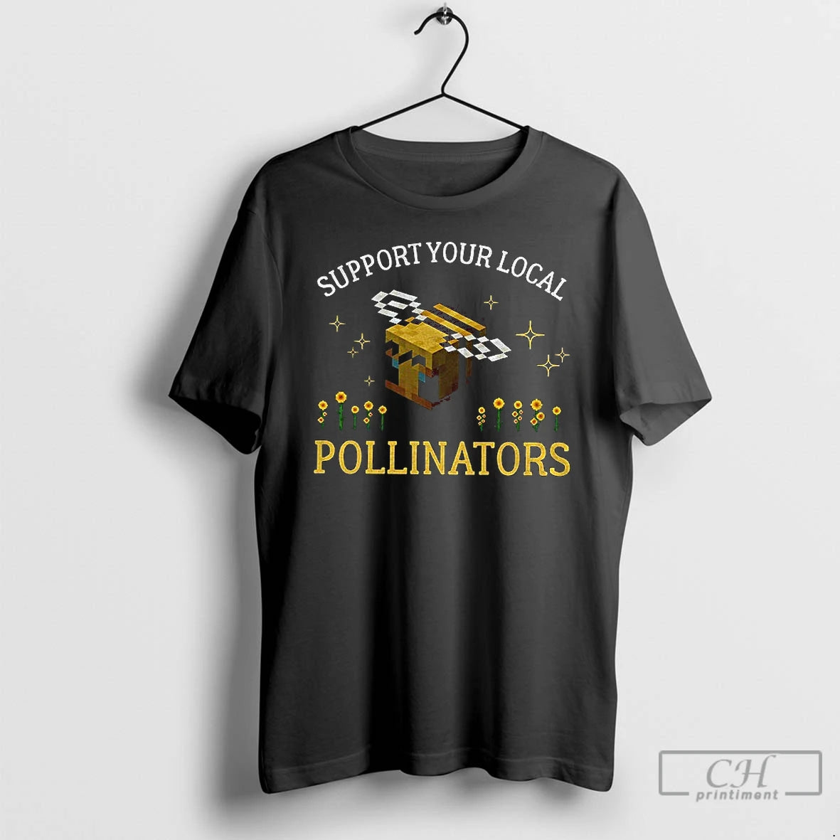 Classic Pollinators Bee 8bit Support Your Local