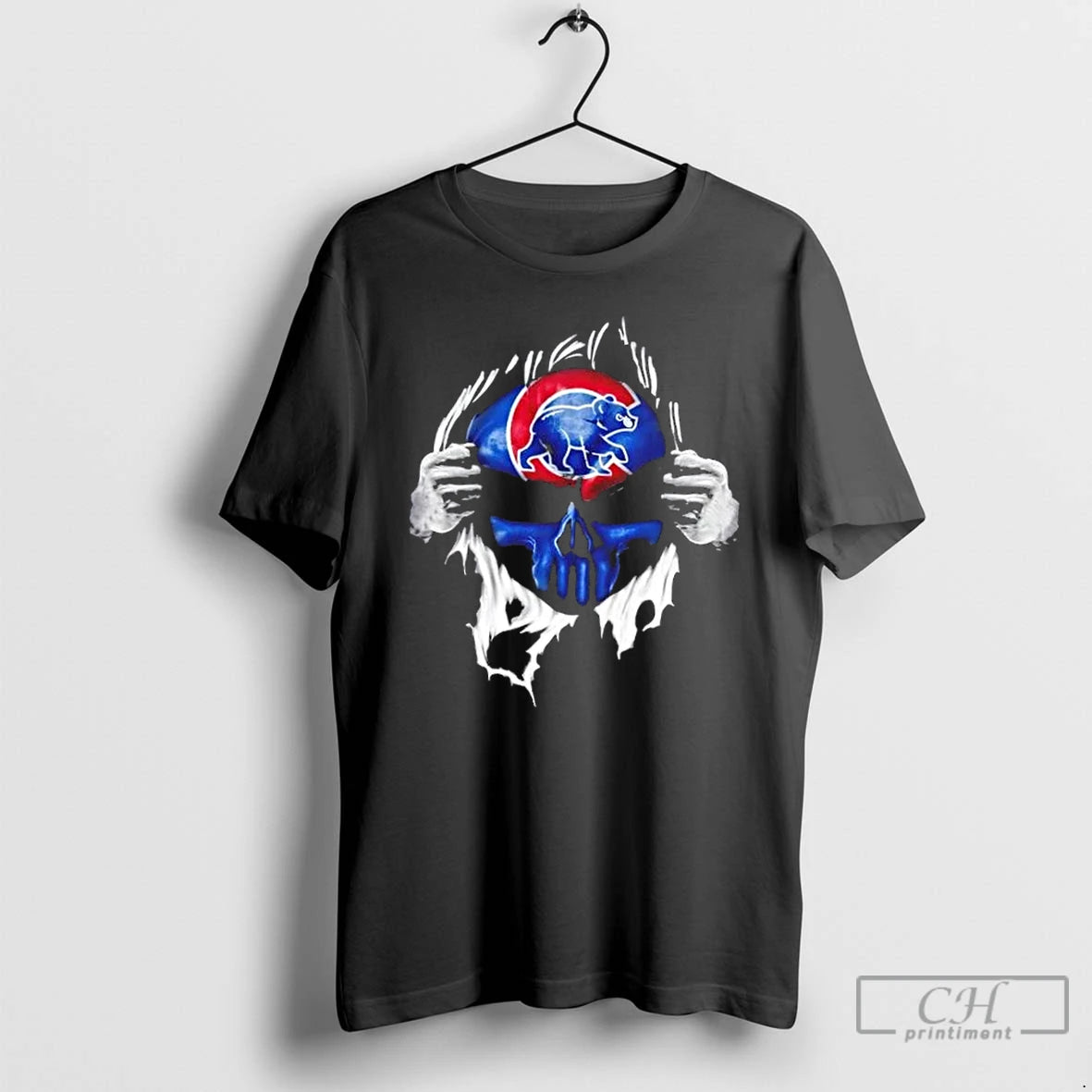 Classic Ripped From The Chest Skull Deep Chicago Cubs Till The Grave T Shirts Sweater